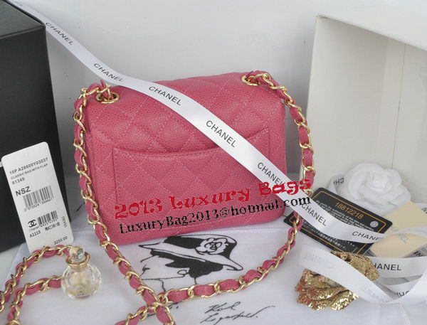 Chanel mini Classic Flap Bag Rose Cannage Pattern 1115 Gold Chanel mini Classic Flap Bag Rose Cannage Pattern 1115 Gold