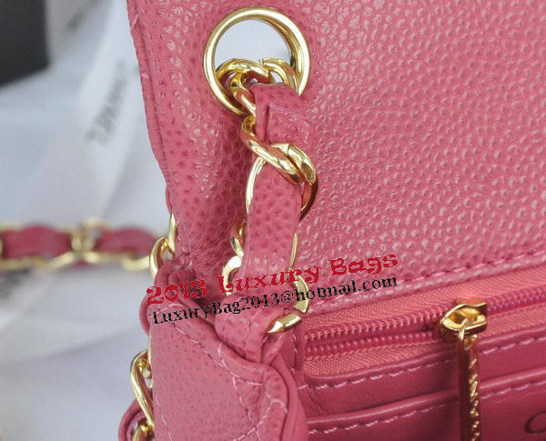 Chanel mini Classic Flap Bag Rose Cannage Pattern 1115 Gold Chanel mini Classic Flap Bag Rose Cannage Pattern 1115 Gold