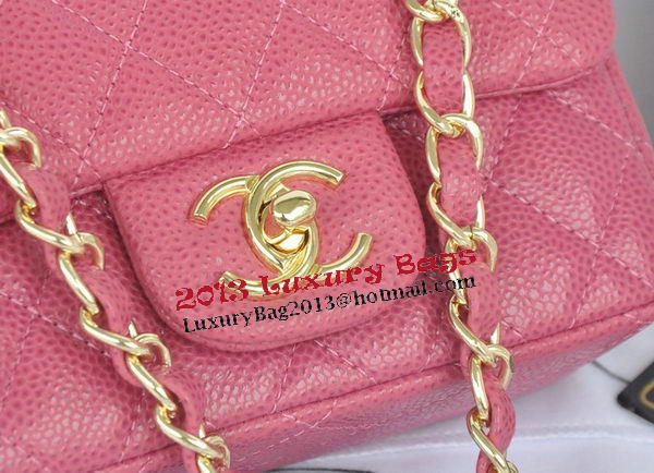 Chanel mini Classic Flap Bag Rose Cannage Pattern 1115 Gold Chanel mini Classic Flap Bag Rose Cannage Pattern 1115 Gold