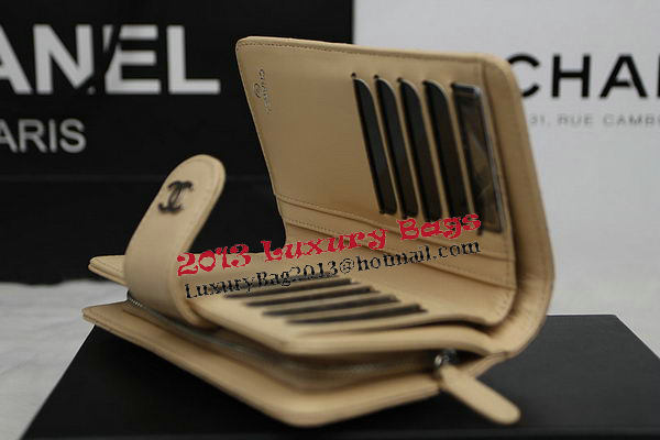 Chanel Matelasse Bi-Fold Wallet Original Cannage Pattern Leater CHA48667 Apricot Chanel Matelasse Bi-Fold Wallet Original Cannage Pattern Leater CHA48667 Apricot