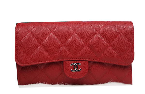 Chanel Tri-Fold Wallet Original Cannage Pattern Leather CHA31506 Red