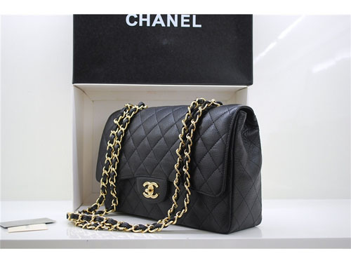 Fashion Chanel Original Caviar Leather Classic Flap Bag A28600 Black Gold Fashion Chanel Original Caviar Leather Classic Flap Bag A28600 Black Gold