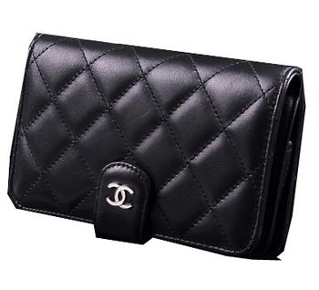 Chanel Matelasse Bi-Fold Wallet Sheepskin Leater A31506 Black Chanel Matelasse Bi-Fold Wallet Sheepskin Leater A31506 Black