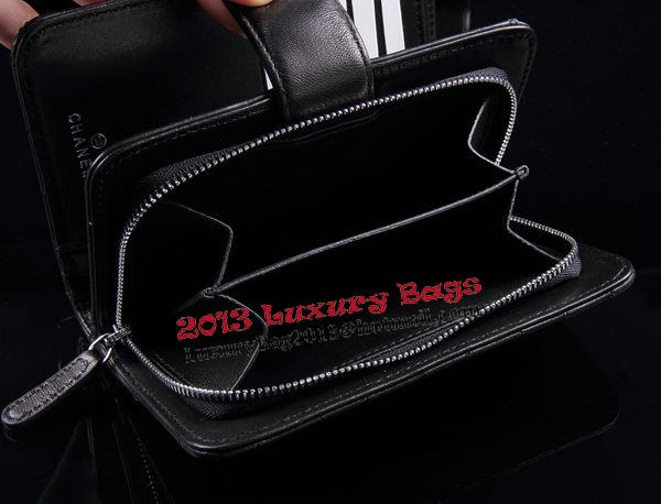 Chanel Matelasse Bi-Fold Wallet Sheepskin Leater A31506 Black Chanel Matelasse Bi-Fold Wallet Sheepskin Leater A31506 Black