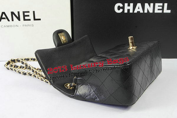 Chanel Classic MINI Flap Bag Black Cannage Pattern CF1119 Gold Chanel Classic MINI Flap Bag Black Cannage Pattern CF1119 Gold