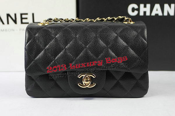 Chanel Classic MINI Flap Bag Black Cannage Pattern CF1119 Gold Chanel Classic MINI Flap Bag Black Cannage Pattern CF1119 Gold
