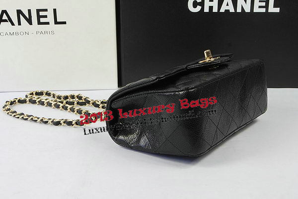 Chanel Classic MINI Flap Bag Black Cannage Pattern CF1119 Gold Chanel Classic MINI Flap Bag Black Cannage Pattern CF1119 Gold
