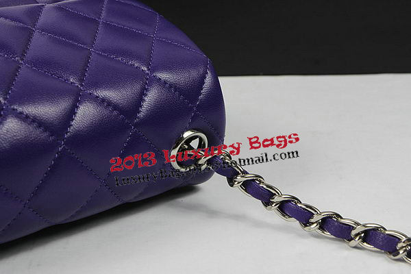 Chanel Classic MINI Flap Bag Violet Original Sheep Leather CF1115 Silver Chanel Classic MINI Flap Bag Violet Original Sheep Leather CF1115 Silver