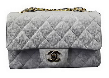 Chanel Classic MINI Flap Bag White Cannage Pattern CF1119 Gold Chanel Classic MINI Flap Bag White Cannage Pattern CF1119 Gold