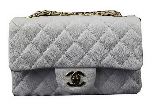 Chanel Classic MINI Flap Bag White Cannage Pattern CF1119 Gold