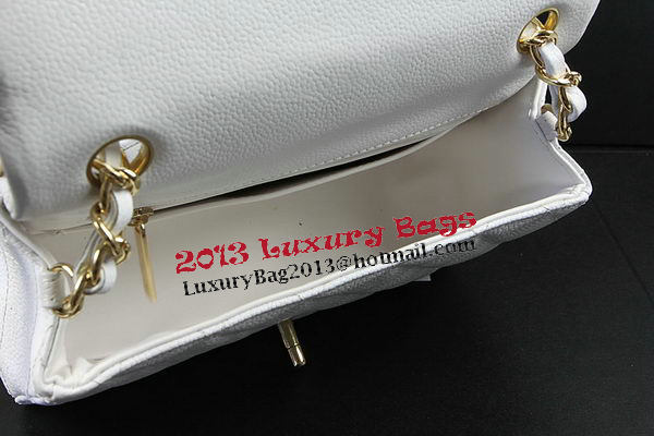 Chanel Classic MINI Flap Bag White Cannage Pattern CF1119 Gold Chanel Classic MINI Flap Bag White Cannage Pattern CF1119 Gold