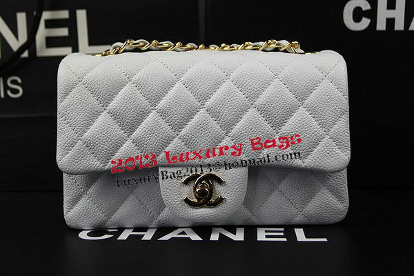 Chanel Classic MINI Flap Bag White Cannage Pattern CF1119 Gold Chanel Classic MINI Flap Bag White Cannage Pattern CF1119 Gold
