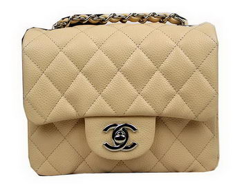 Chanel Classic MINI Flap Bag CF1115 Apricot Cannage Pattern Silver Chanel Classic MINI Flap Bag CF1115 Apricot Cannage Pattern Silver