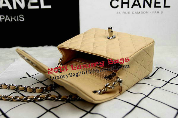Chanel Classic MINI Flap Bag CF1115 Apricot Cannage Pattern Silver Chanel Classic MINI Flap Bag CF1115 Apricot Cannage Pattern Silver