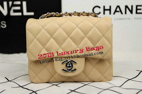 Chanel Classic MINI Flap Bag CF1115 Apricot Cannage Pattern Silver Chanel Classic MINI Flap Bag CF1115 Apricot Cannage Pattern Silver