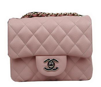 Chanel Classic MINI Flap Bag CF1115 Pink Cannage Pattern Silver Chanel Classic MINI Flap Bag CF1115 Pink Cannage Pattern Silver