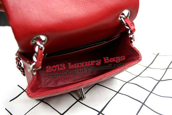 Chanel Classic MINI Flap Bag CF1115 Red Cannage Pattern Silver Chanel Classic MINI Flap Bag CF1115 Red Cannage Pattern Silver