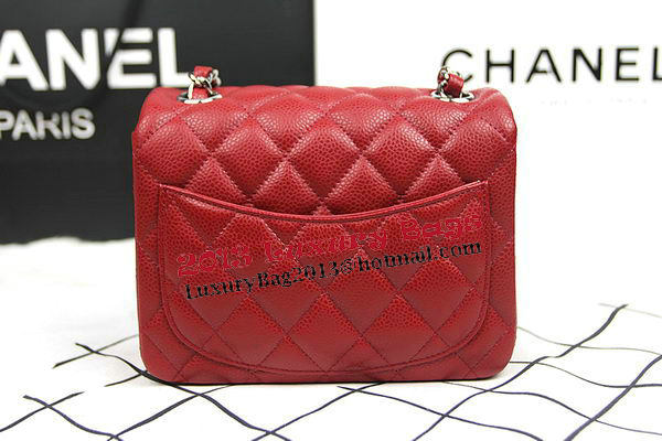 Chanel Classic MINI Flap Bag CF1115 Red Cannage Pattern Silver Chanel Classic MINI Flap Bag CF1115 Red Cannage Pattern Silver