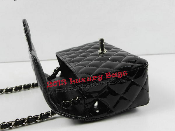 Chanel Classic MINI Flap Bag CF1119 Black Patent Leather Silver Chanel Classic MINI Flap Bag CF1119 Black Patent Leather Silver