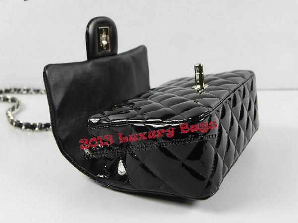 Chanel Classic MINI Flap Bag CF1119 Black Patent Leather Silver Chanel Classic MINI Flap Bag CF1119 Black Patent Leather Silver