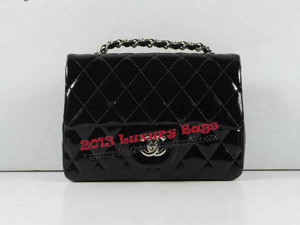 Chanel Classic MINI Flap Bag CF1119 Black Patent Leather Silver Chanel Classic MINI Flap Bag CF1119 Black Patent Leather Silver