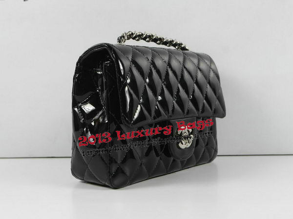 Chanel Classic MINI Flap Bag CF1119 Black Patent Leather Silver Chanel Classic MINI Flap Bag CF1119 Black Patent Leather Silver