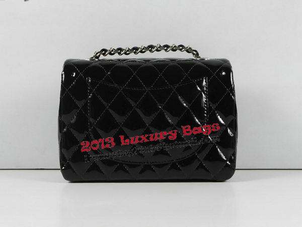 Chanel Classic MINI Flap Bag CF1119 Black Patent Leather Silver Chanel Classic MINI Flap Bag CF1119 Black Patent Leather Silver