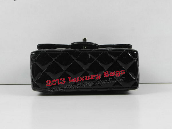 Chanel Classic MINI Flap Bag CF1119 Black Patent Leather Silver Chanel Classic MINI Flap Bag CF1119 Black Patent Leather Silver