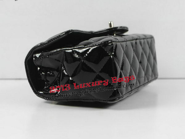Chanel Classic MINI Flap Bag CF1119 Black Patent Leather Silver Chanel Classic MINI Flap Bag CF1119 Black Patent Leather Silver