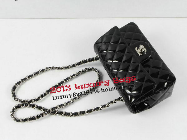 Chanel Classic MINI Flap Bag CF1119 Black Patent Leather Silver Chanel Classic MINI Flap Bag CF1119 Black Patent Leather Silver