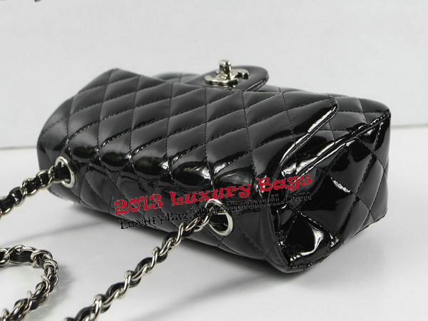 Chanel Classic MINI Flap Bag CF1119 Black Patent Leather Silver Chanel Classic MINI Flap Bag CF1119 Black Patent Leather Silver