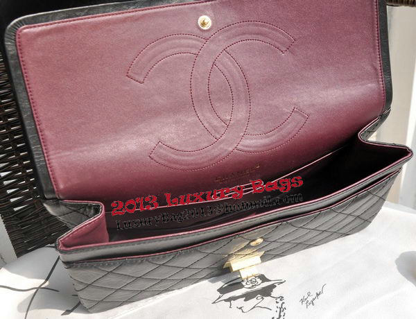 Chanel Glazed Crackled Leather Classic Flap Bag A30227 Black Chanel Glazed Crackled Leather Classic Flap Bag A30227 Black