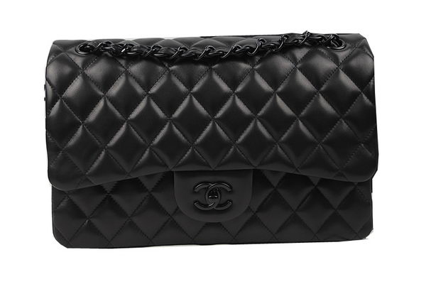 Chanel Classic Flap Bag Original Sheepskin Leather A1113 Black