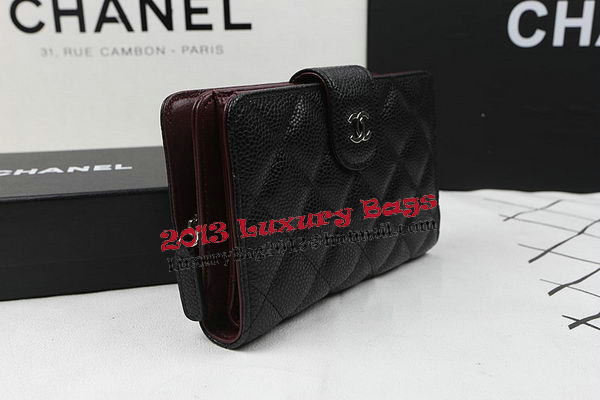 Chanel Matelasse Bi-Fold Wallet Black Original Cannage Pattern A48667 Silver Chanel Matelasse Bi-Fold Wallet Black Original Cannage Pattern A48667 Silver