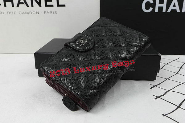 Chanel Matelasse Bi-Fold Wallet Black Original Cannage Pattern A48667 Silver Chanel Matelasse Bi-Fold Wallet Black Original Cannage Pattern A48667 Silver