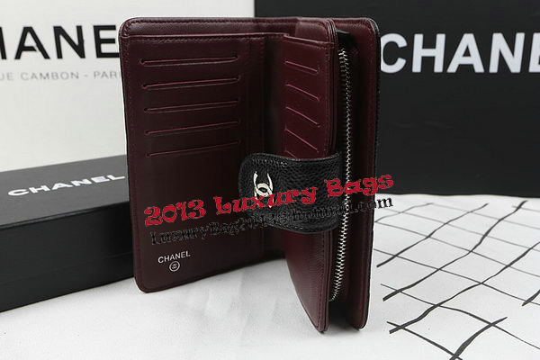Chanel Matelasse Bi-Fold Wallet Black Original Cannage Pattern A48667 Silver Chanel Matelasse Bi-Fold Wallet Black Original Cannage Pattern A48667 Silver