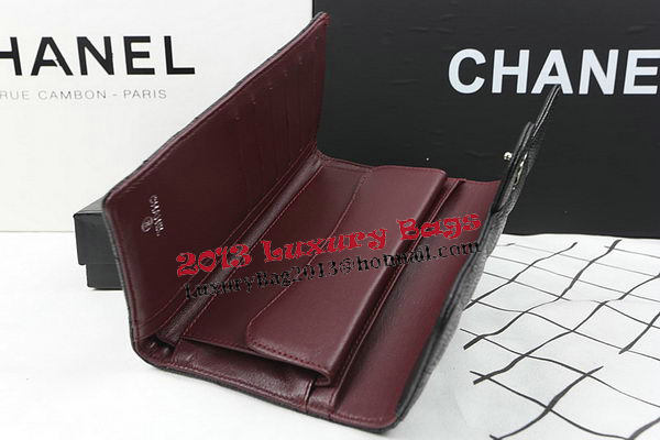 Chanel Tri-Fold Wallet Black Original Cannage Pattern A31506 Silver Chanel Tri-Fold Wallet Black Original Cannage Pattern A31506 Silver