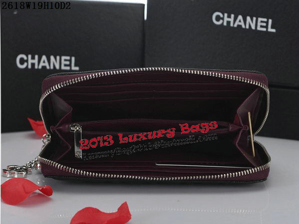Chanel Matelasse Zip Around Wallet Cannage Pattern A2618 Black Chanel Matelasse Zip Around Wallet Cannage Pattern A2618 Black