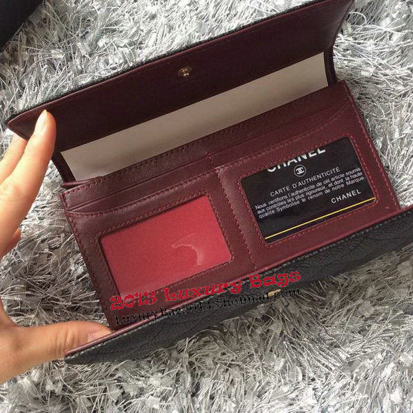 Chanel Tri-Fold Wallet Cannage Pattern Leather A48656 Black Chanel Tri-Fold Wallet Cannage Pattern Leather A48656 Black