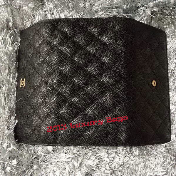 Chanel Tri-Fold Wallet Cannage Pattern Leather A48656 Black Chanel Tri-Fold Wallet Cannage Pattern Leather A48656 Black