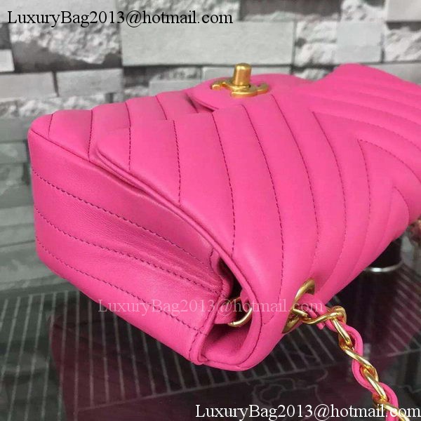 Chanel mini Classic Flap Bag Rose Original Sheepskin Chevron Leather CHA5500 Gold Chanel mini Classic Flap Bag Rose Original Sheepskin Chevron Leather CHA5500 Gold