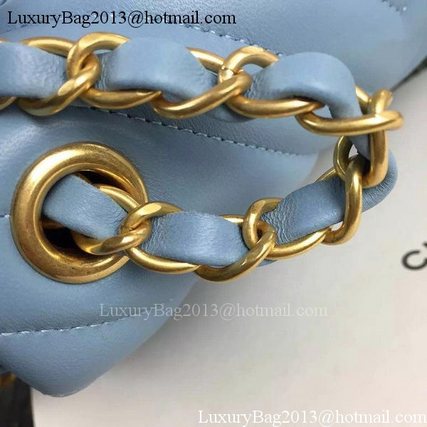 Chanel mini Classic Flap Bag SkyBlue Original Sheepskin Chevron Leather CHA5500 Gold Chanel mini Classic Flap Bag SkyBlue Original Sheepskin Chevron Leather CHA5500 Gold