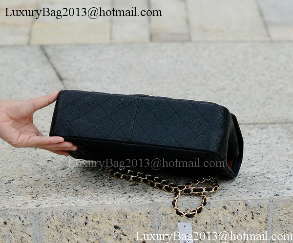 Chanel Jumbo Classic Black Cannage Pattern Flap Bag A58600 Gold