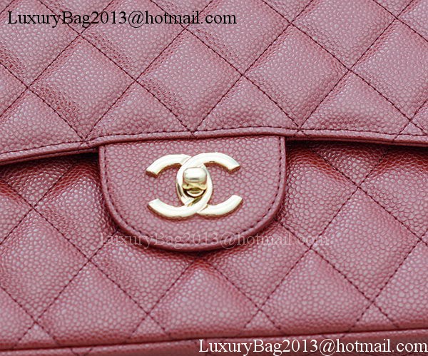 Chanel Jumbo Classic Burgundy Cannage Pattern Flap Bag A58600 Gold Chanel Jumbo Classic Burgundy Cannage Pattern Flap Bag A58600 Gold
