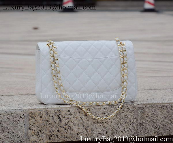Chanel Jumbo Classic White Cannage Pattern Flap Bag A58600 Gold Chanel Jumbo Classic White Cannage Pattern Flap Bag A58600 Gold