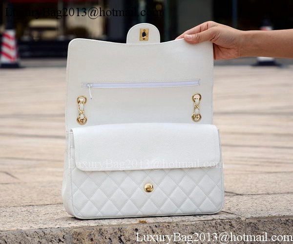 Chanel Jumbo Classic White Cannage Pattern Flap Bag A58600 Gold Chanel Jumbo Classic White Cannage Pattern Flap Bag A58600 Gold