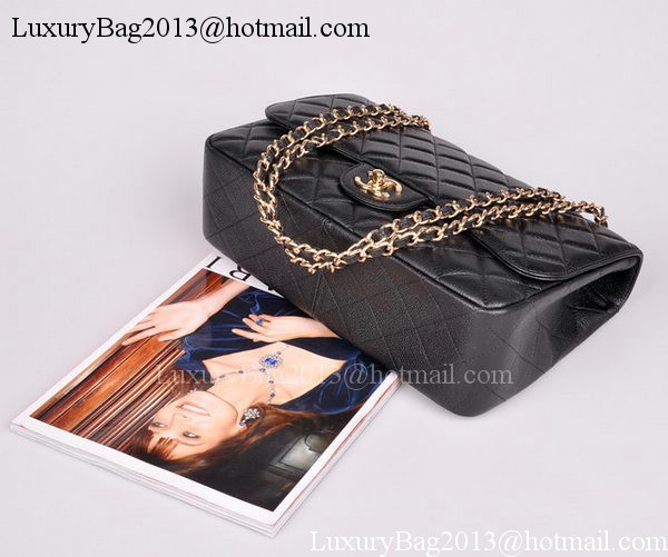 Chanel Jumbo Flap Bag Black Cannage Pattern A28600 Gold Chanel Jumbo Flap Bag Black Cannage Pattern A28600 Gold