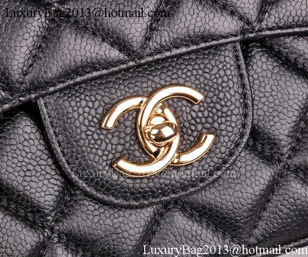 Chanel Jumbo Flap Bag Black Cannage Pattern A28600 Gold Chanel Jumbo Flap Bag Black Cannage Pattern A28600 Gold