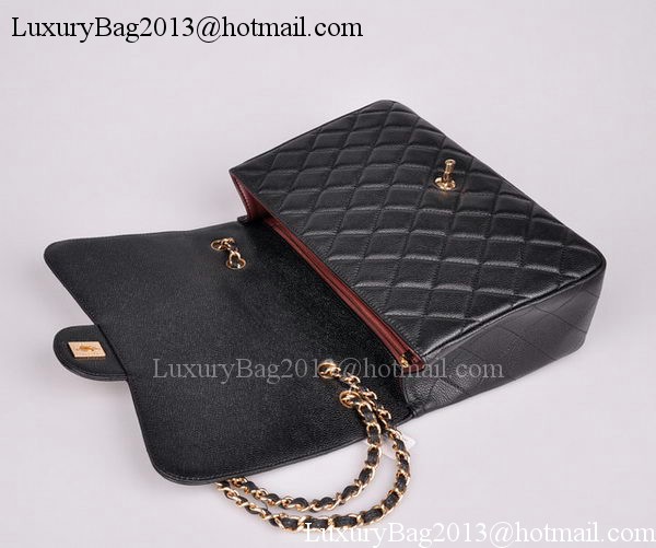 Chanel Jumbo Flap Bag Black Cannage Pattern A28600 Gold Chanel Jumbo Flap Bag Black Cannage Pattern A28600 Gold
