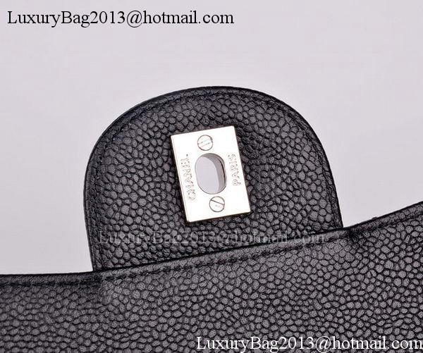 Chanel Jumbo Flap Bag Black Cannage Pattern A28600 Silver Chanel Jumbo Flap Bag Black Cannage Pattern A28600 Silver